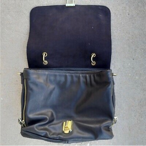 Steve Madden Large Black Tote Bag Purse expands single strap faux leather - Picture 7 of 10